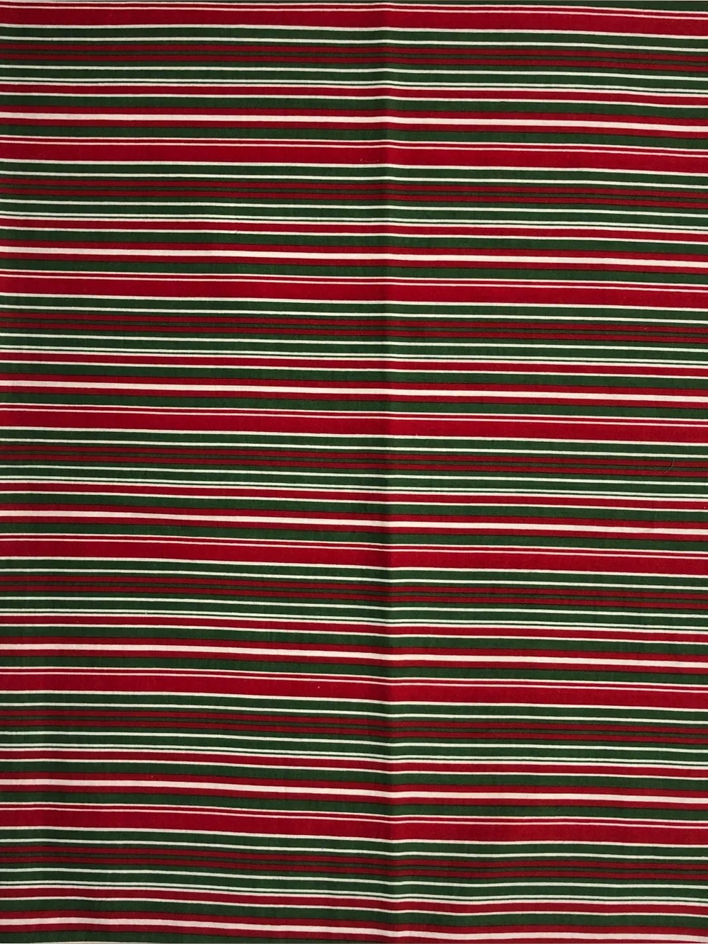 3/4 yard - Vintage Red, Green and White Striped Cotton Fabric (F02)